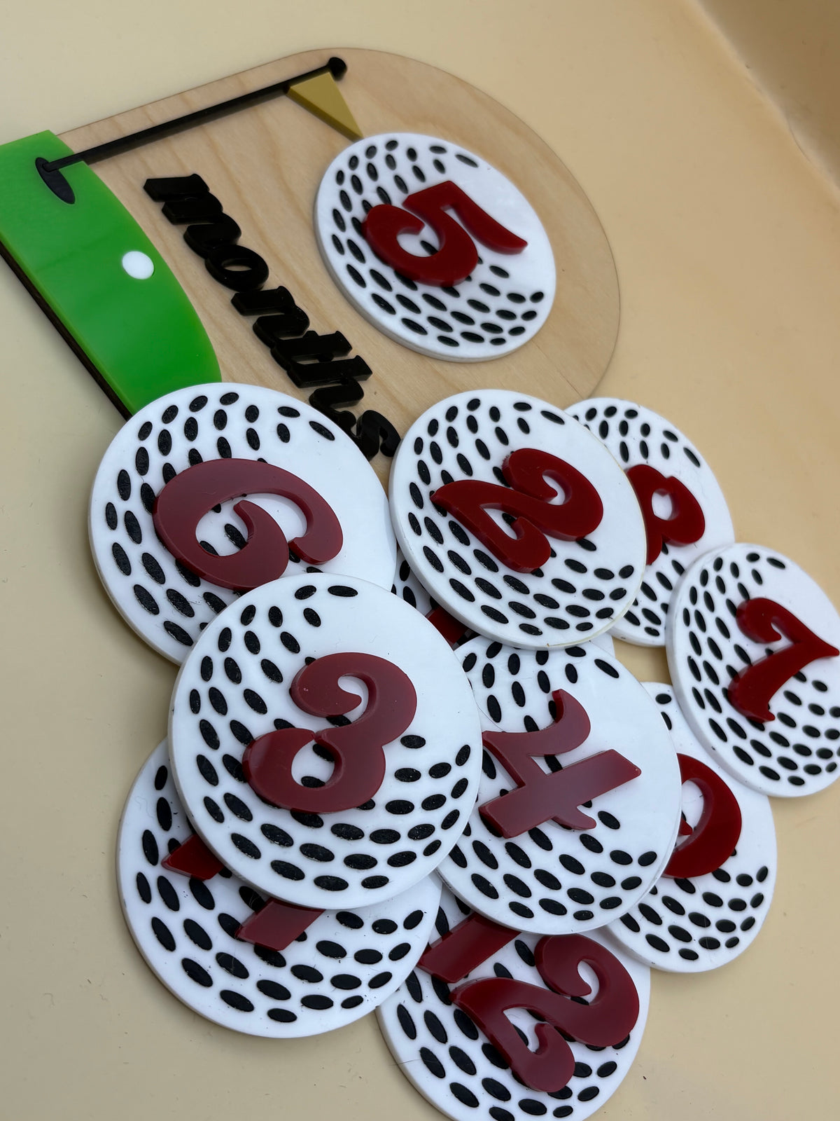 Golf Baby Milestone Signs, First Year Monthly Milestone Set, Interchangeable Golf Ball Numbers, Baby Boy Month Photo Prop, Golf Baby Gift