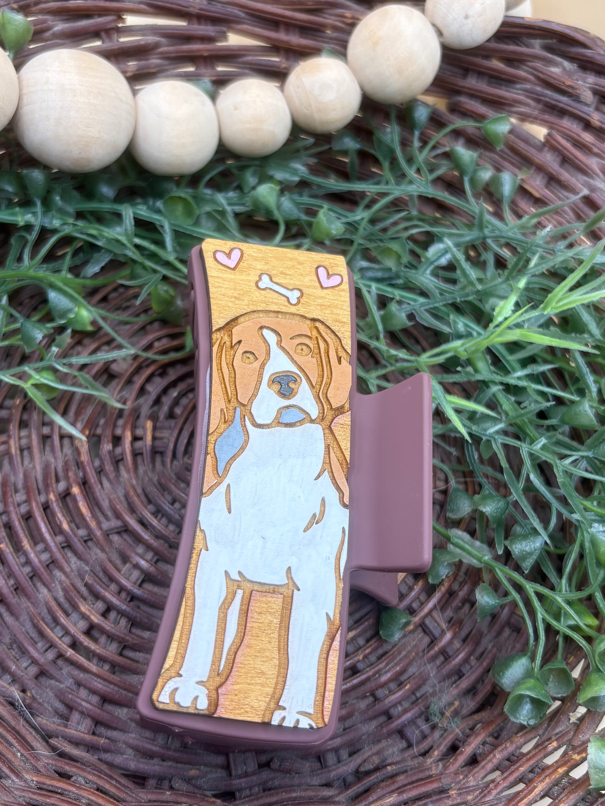 Brittany Spaniel Hair Claw Clip