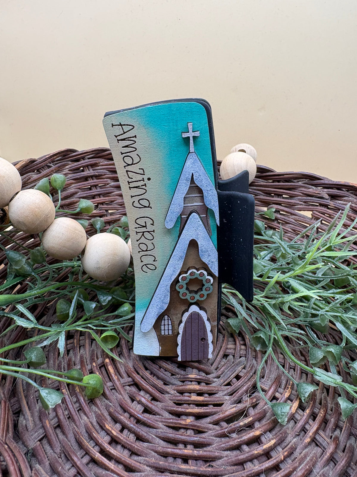 Amazing Grace Christmas Church Claw Clip
