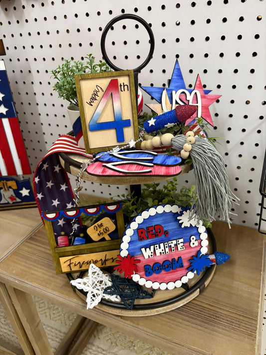 4th of July Tiered Tray Sign Set