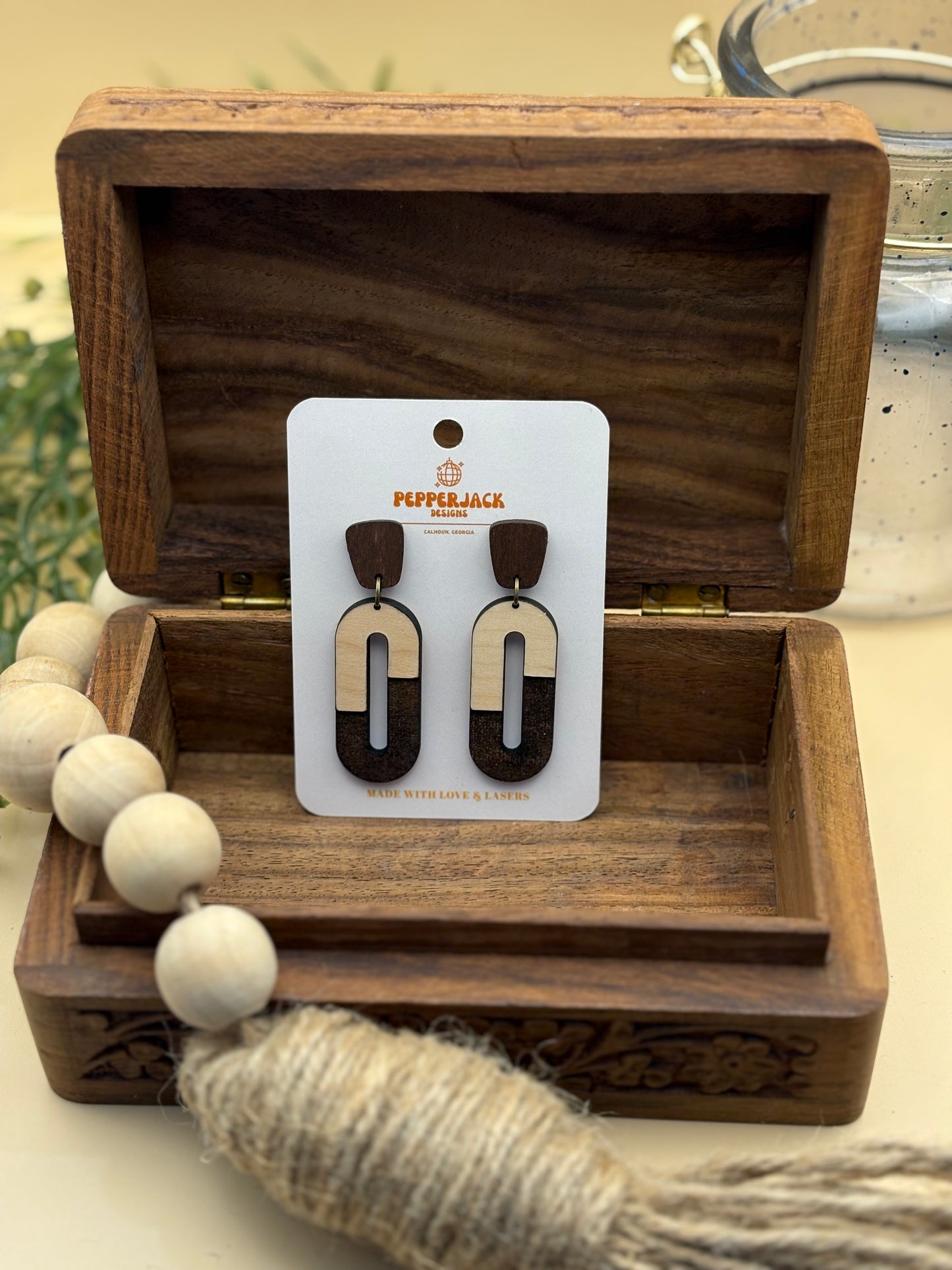 Half Engraved Oval Earrings