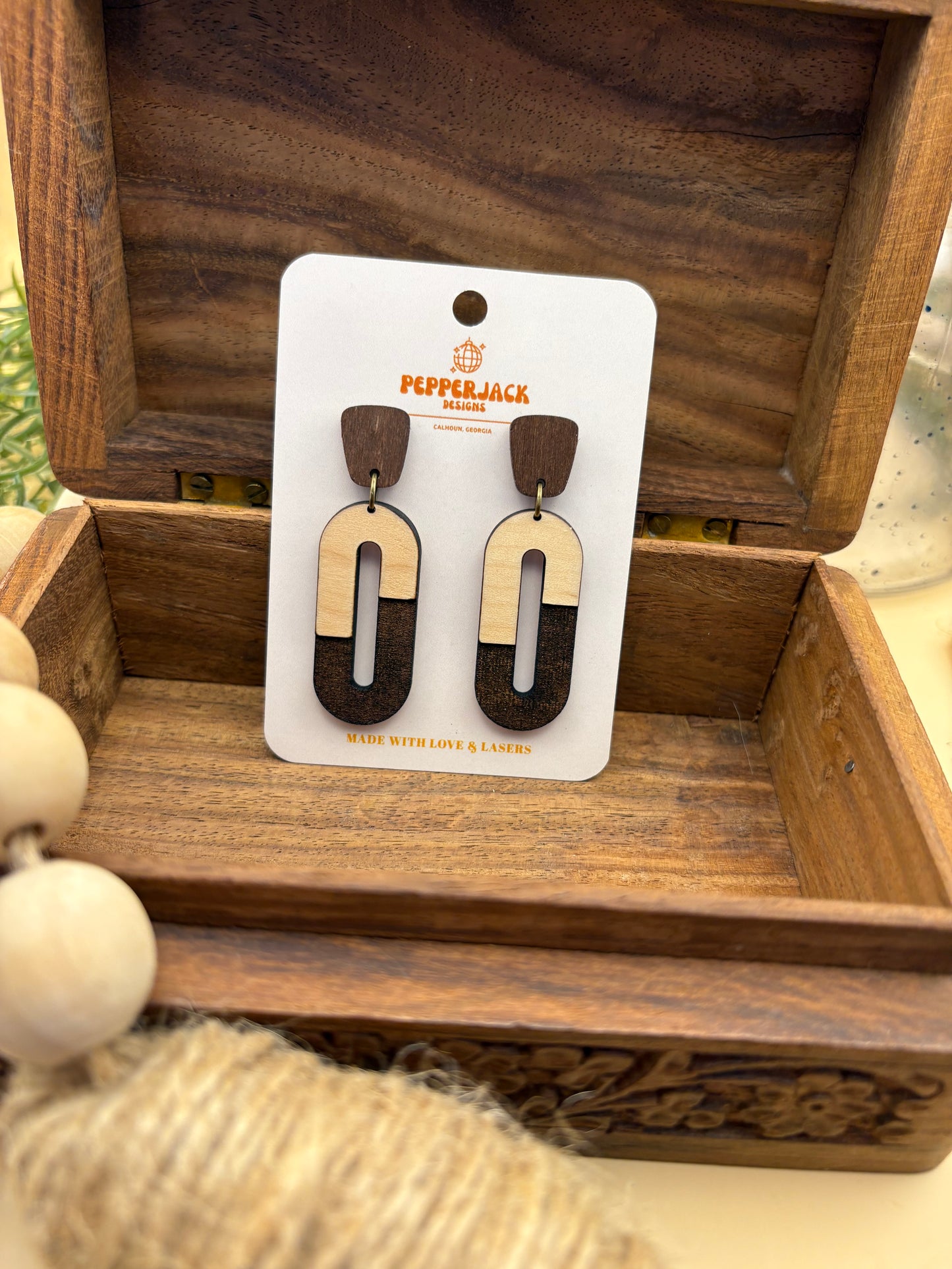 Half Engraved Oval Earrings
