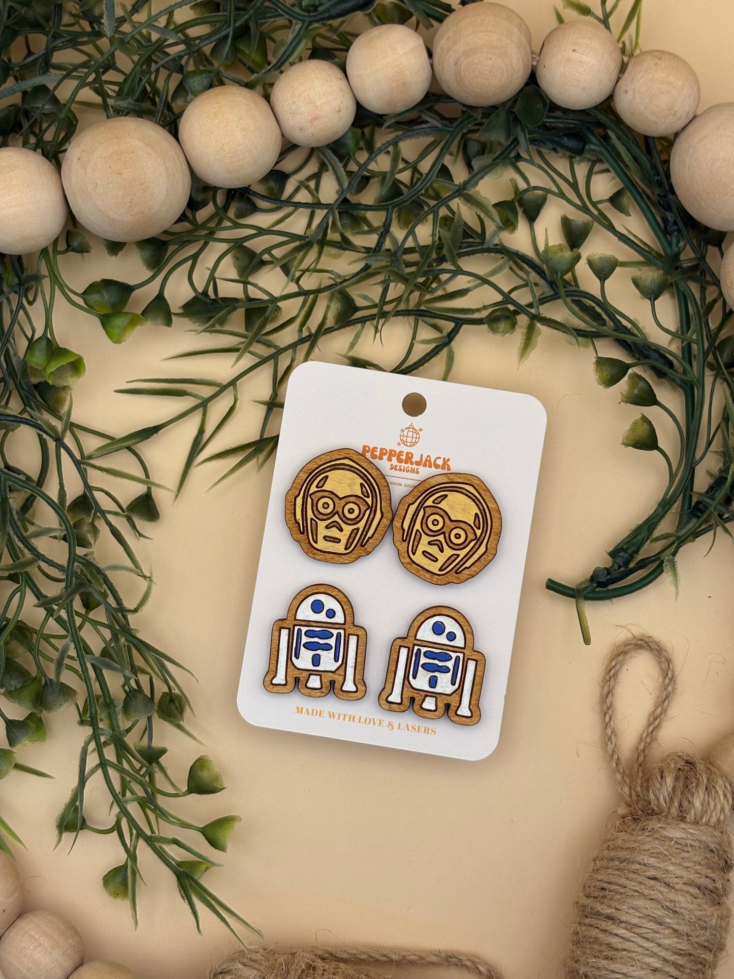 Star Wars Studs - C3PO & R2D2