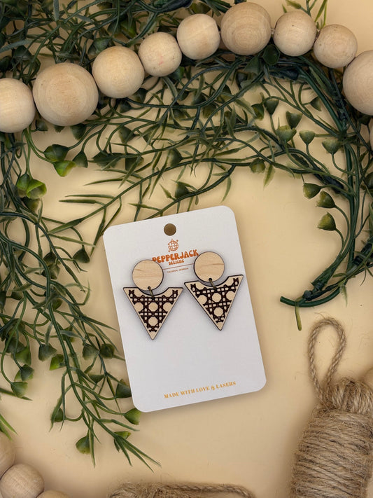 Rattan Triangle Earrings