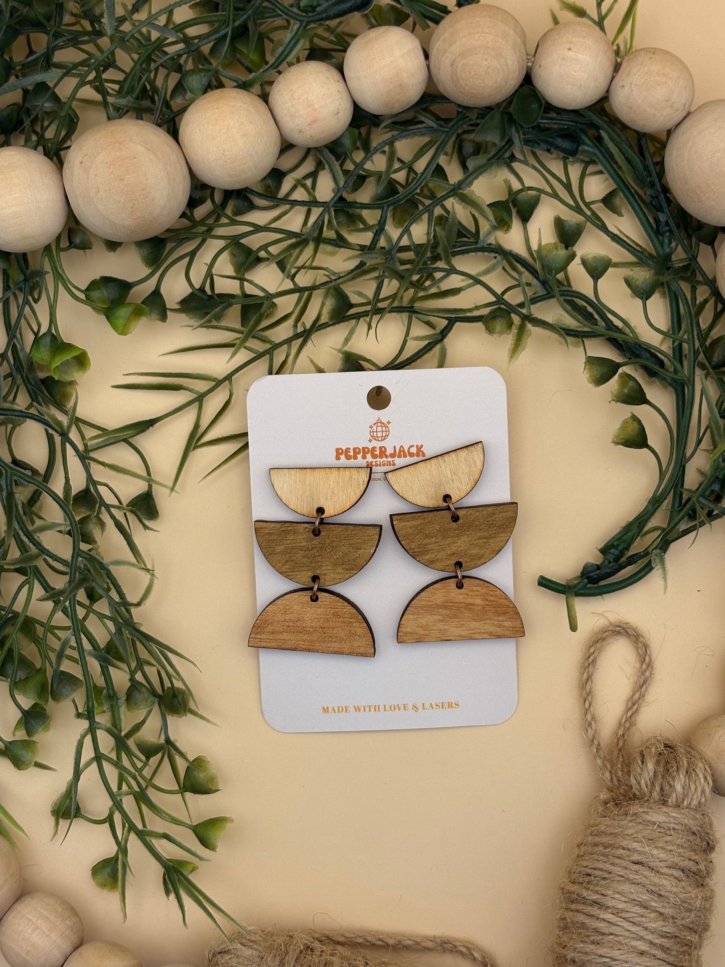 3 Half Circle Dangle Earrings