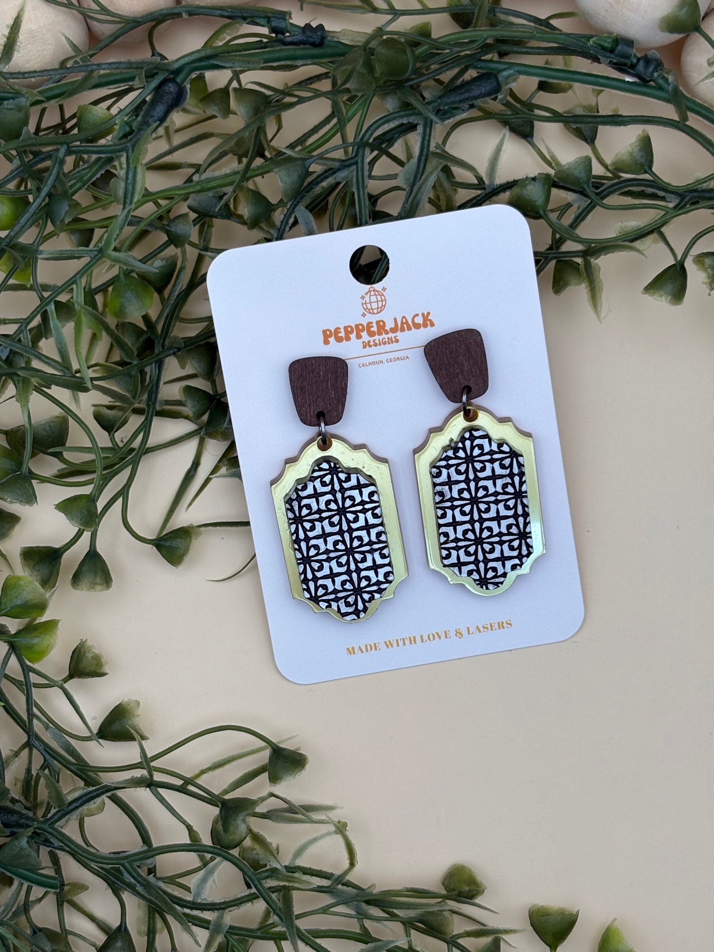 Moroccan Pattern Acrylic Earrings