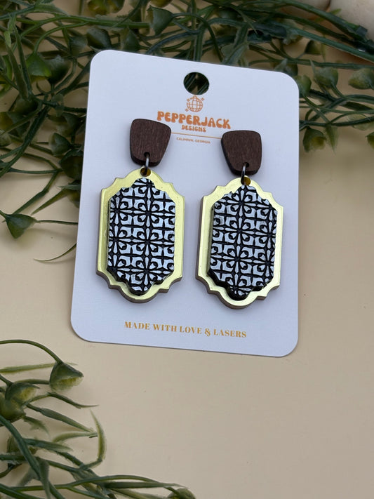 Moroccan Pattern Acrylic Earrings