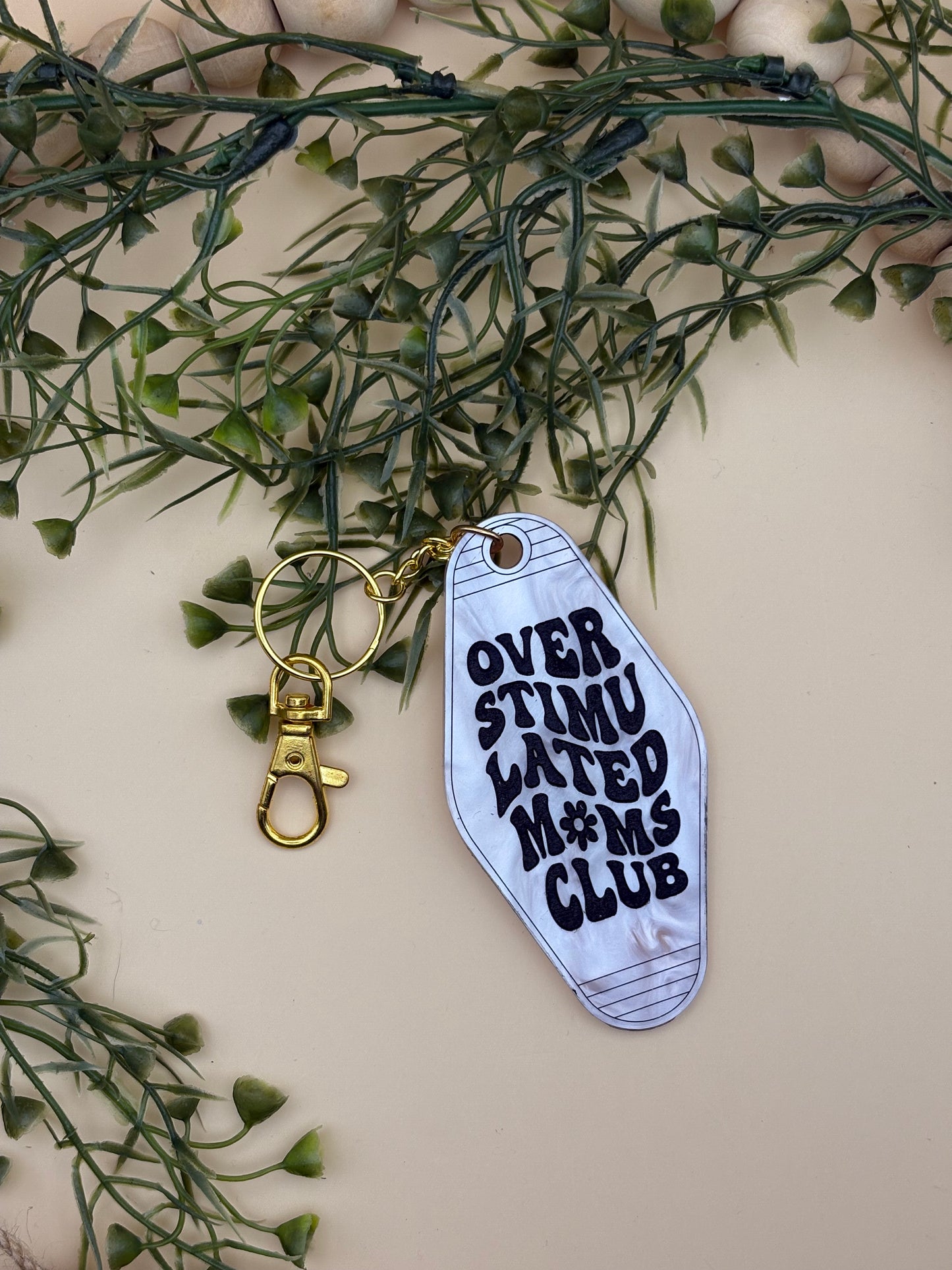 Overstimulated Moms Club - Motel Style Keychain