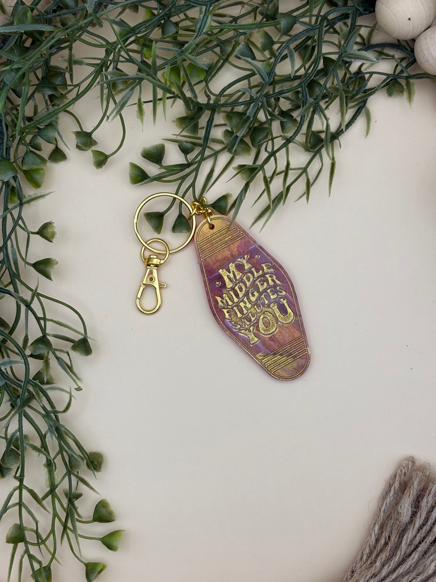 My Middle Finger Salutes You Motel Style Keychain
