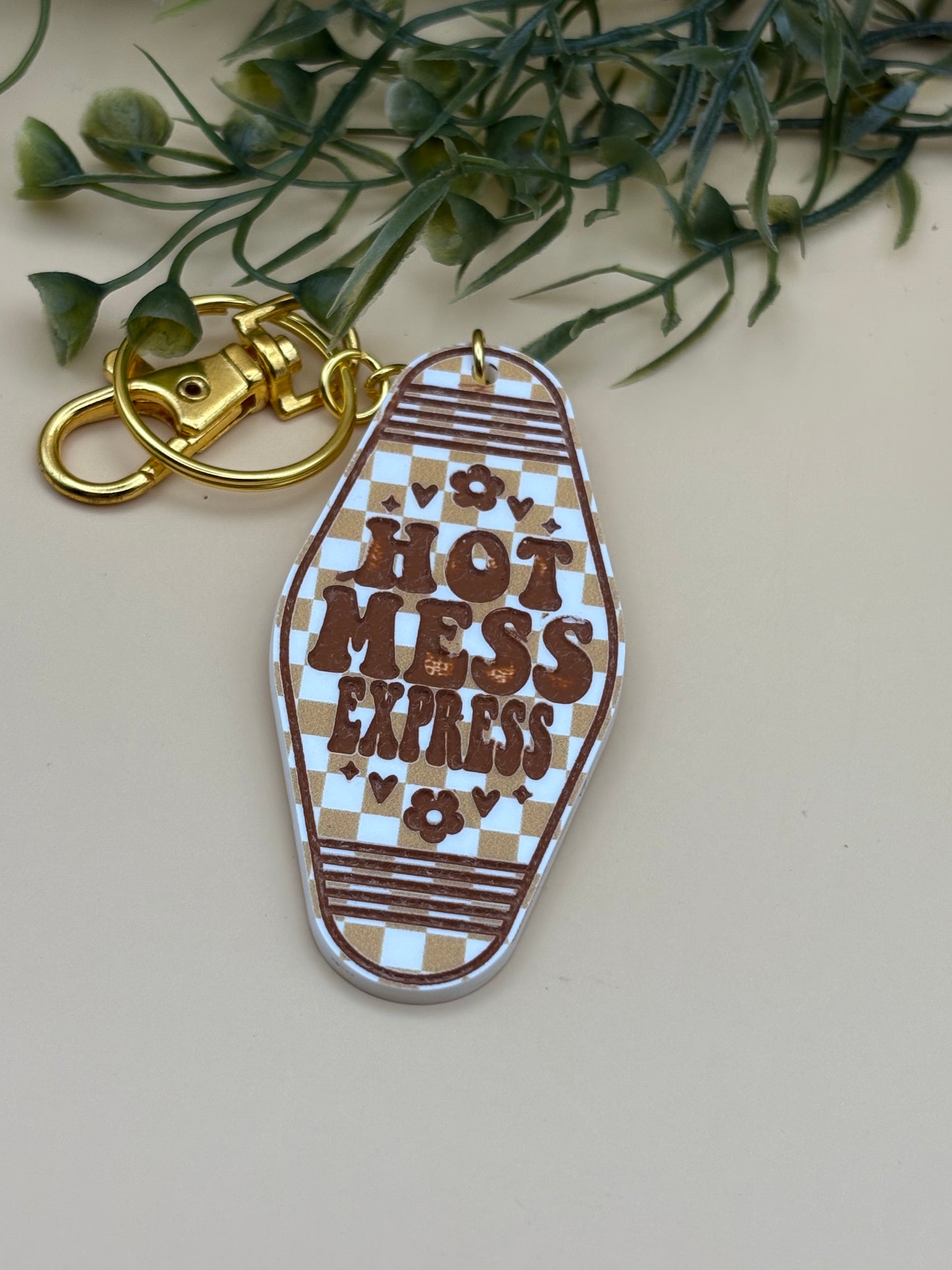 Hot Mess Express Motel Style Keychain