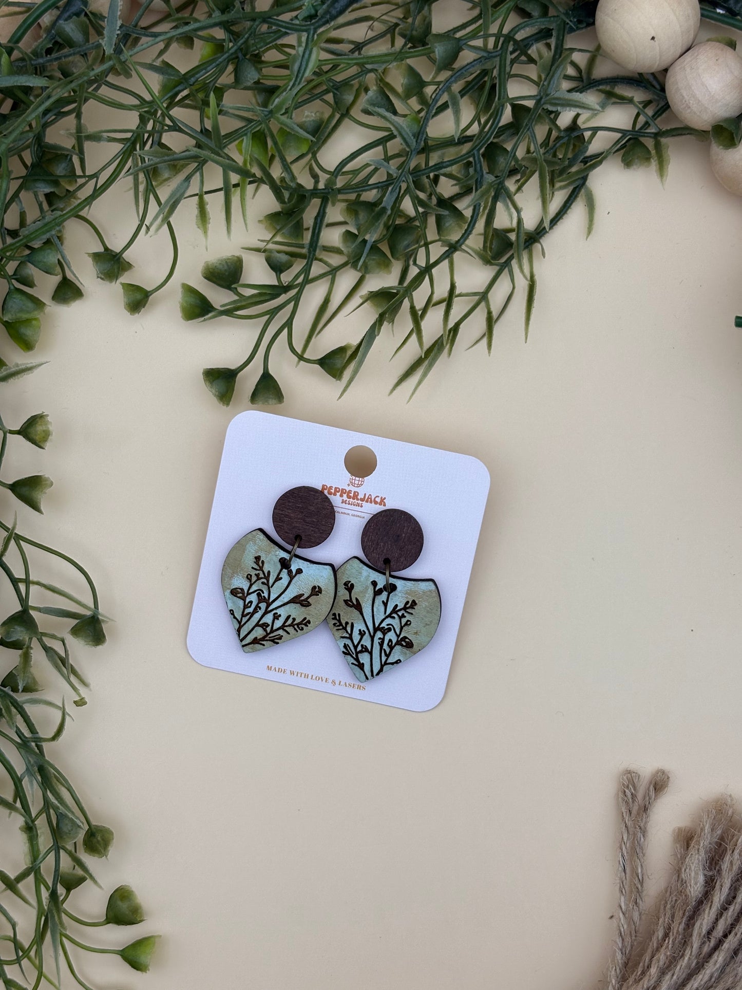 Wildflower Bundle Triangle Drop Hoop Earrings