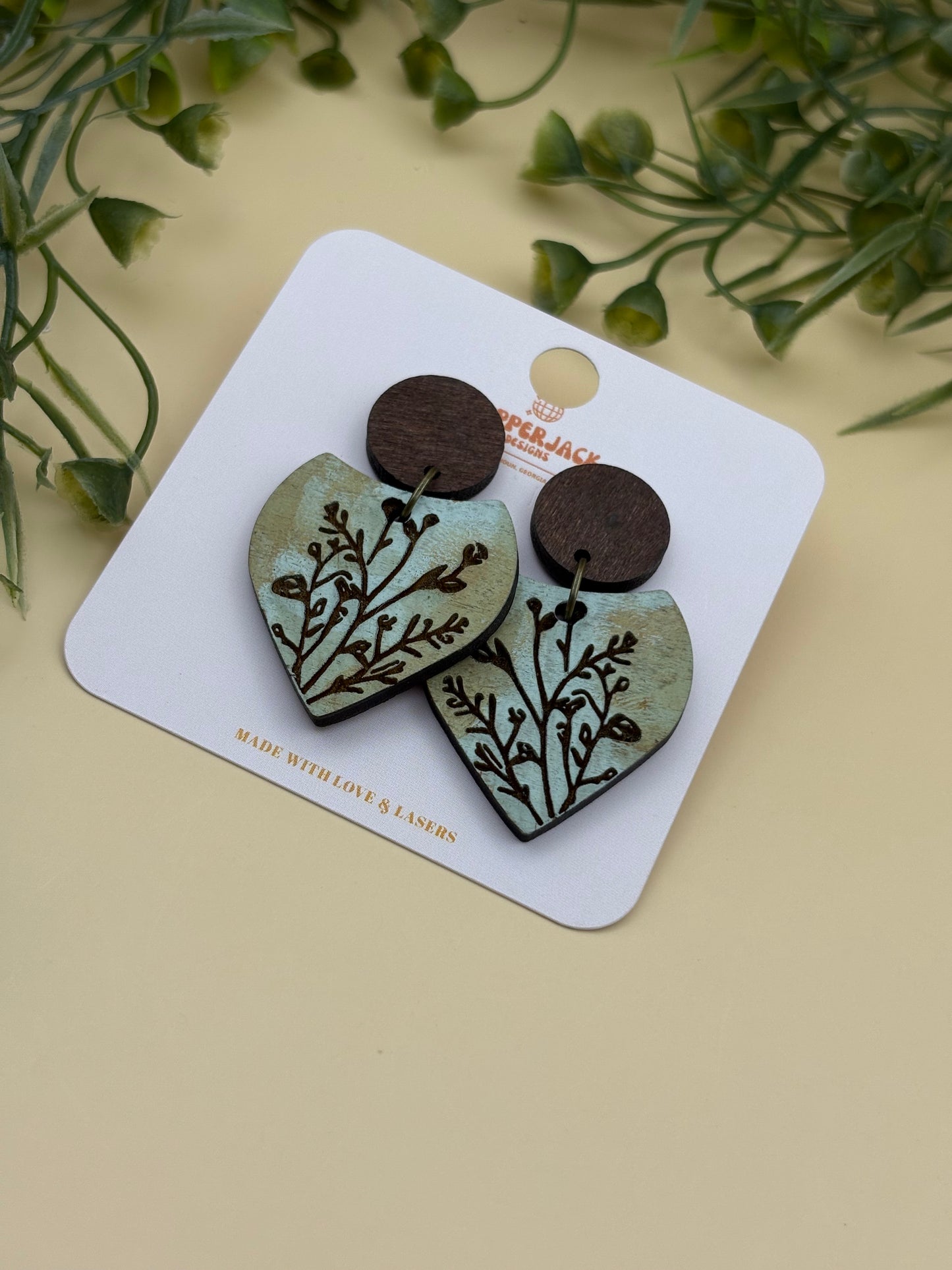 Wildflower Bundle Triangle Drop Hoop Earrings