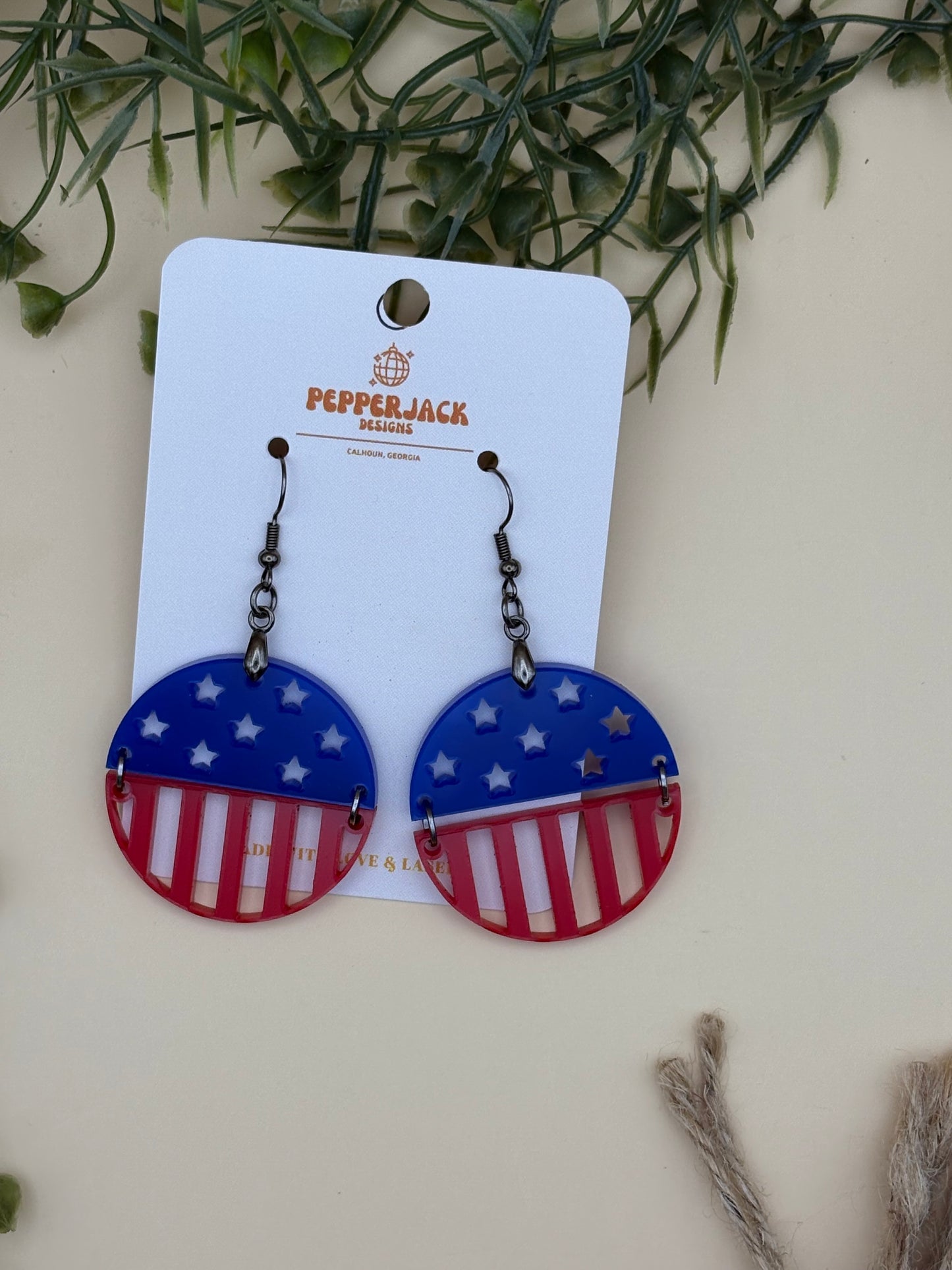 4th Of July 2 Piece Acrylic Earrings