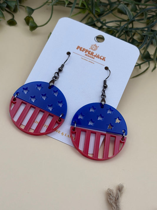 4th Of July 2 Piece Acrylic Earrings