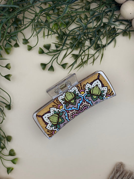 Lotus Mandala Claw Clip