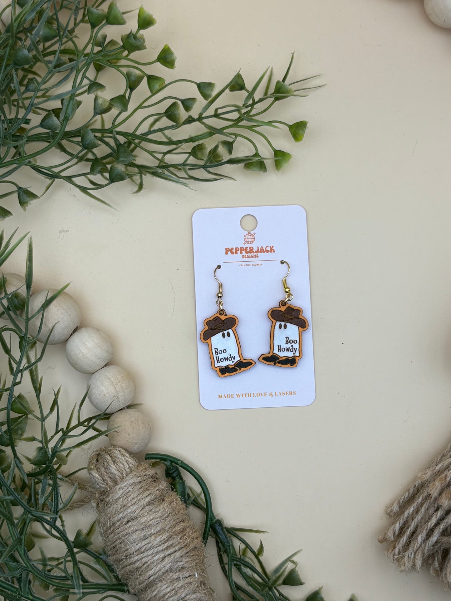 Boo Howdy Ghost Earrings