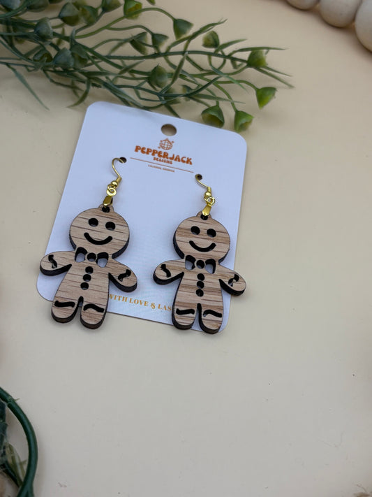 Gingerbread Man Cutout Earrings