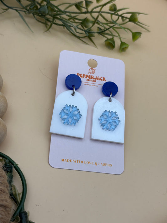 Snowflake Acrylic Arch Earrings