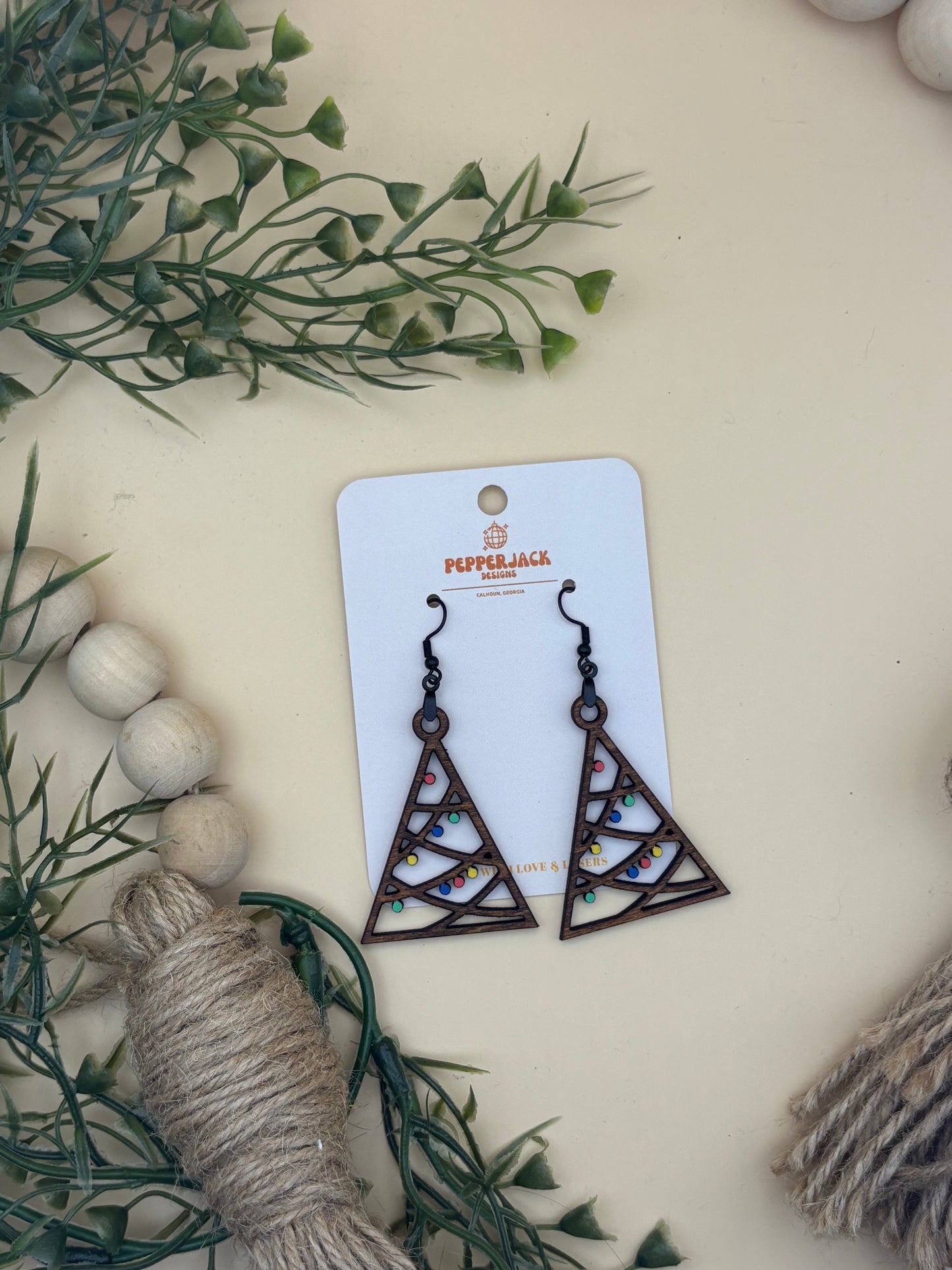 Yuletide Triangle Tree Earrings