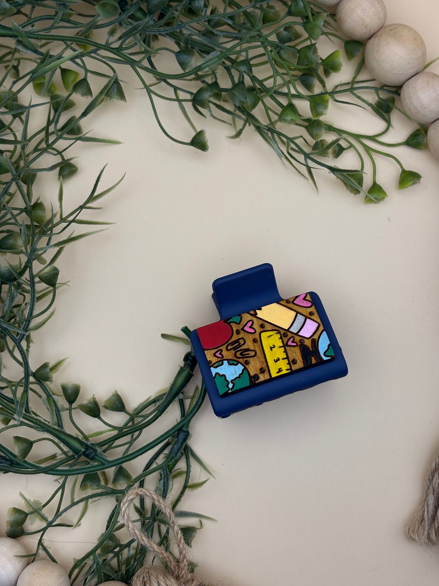 School Supplies Mini Claw Clip