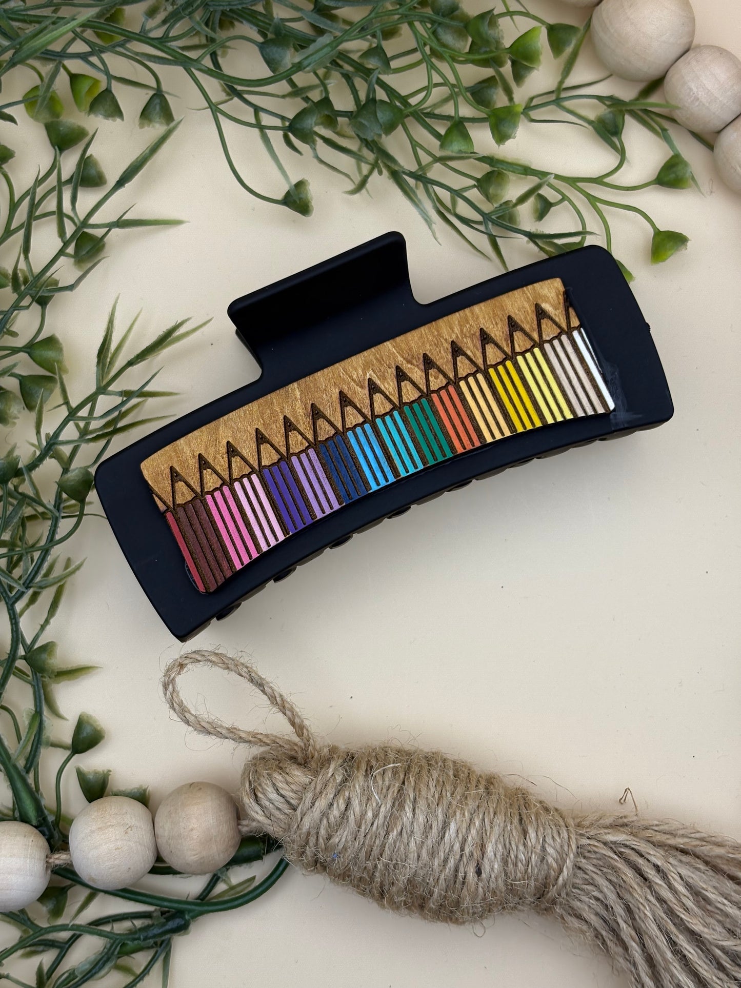Colored Pencil Jumbo Size Claw Clip