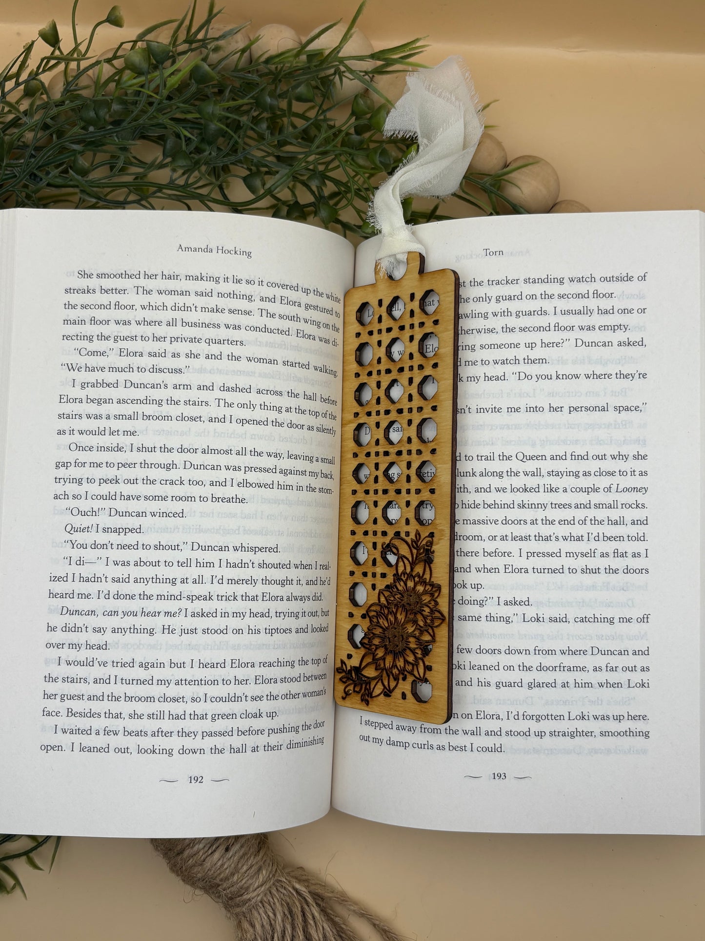 Floral and Rattan Bookmark