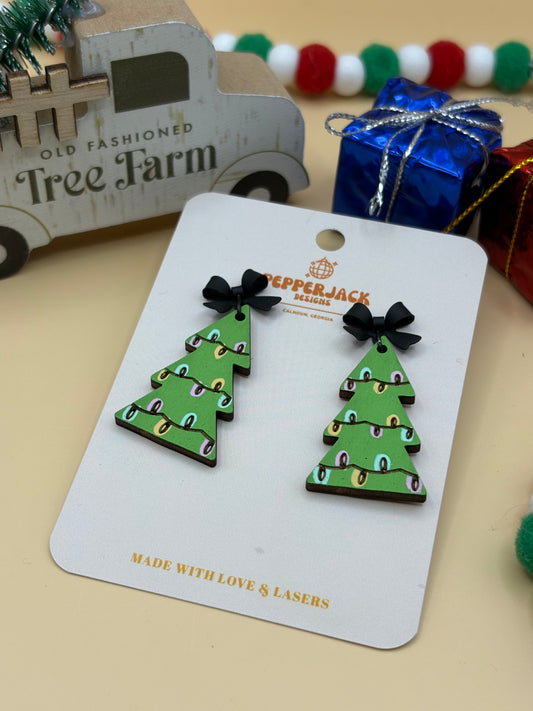 Cute Lighted Christmas Tree Earrings