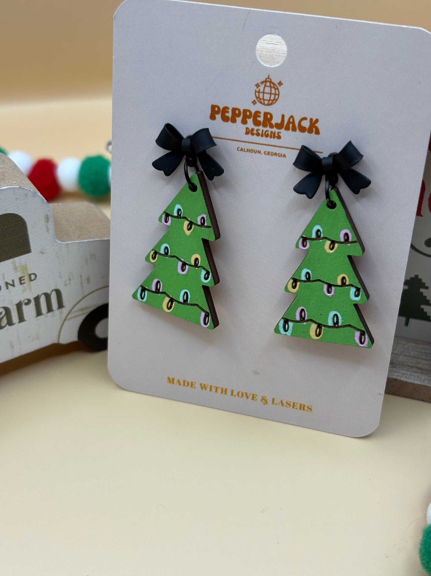 Cute Lighted Christmas Tree Earrings
