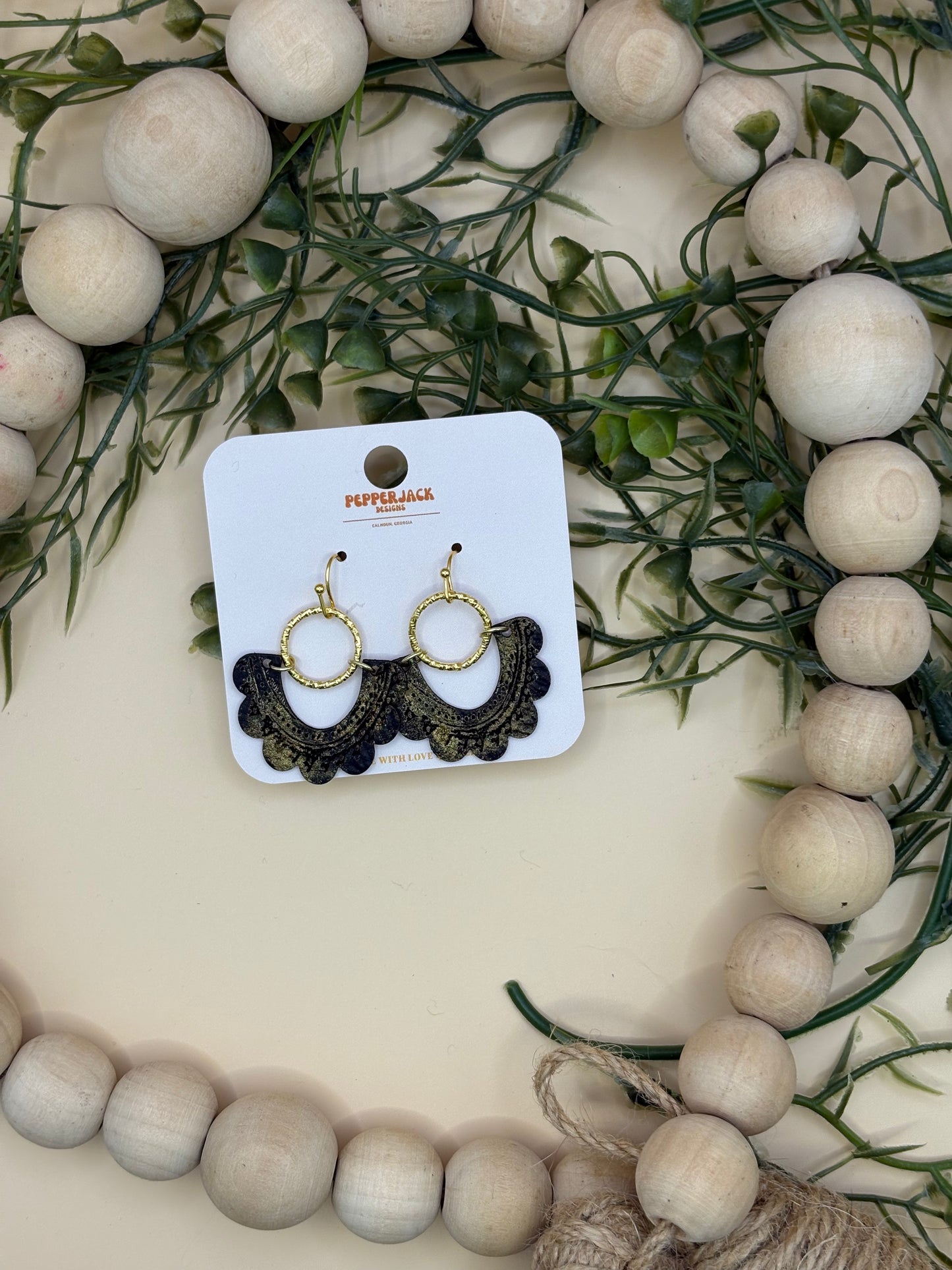 Flapper Style Leather Earrings