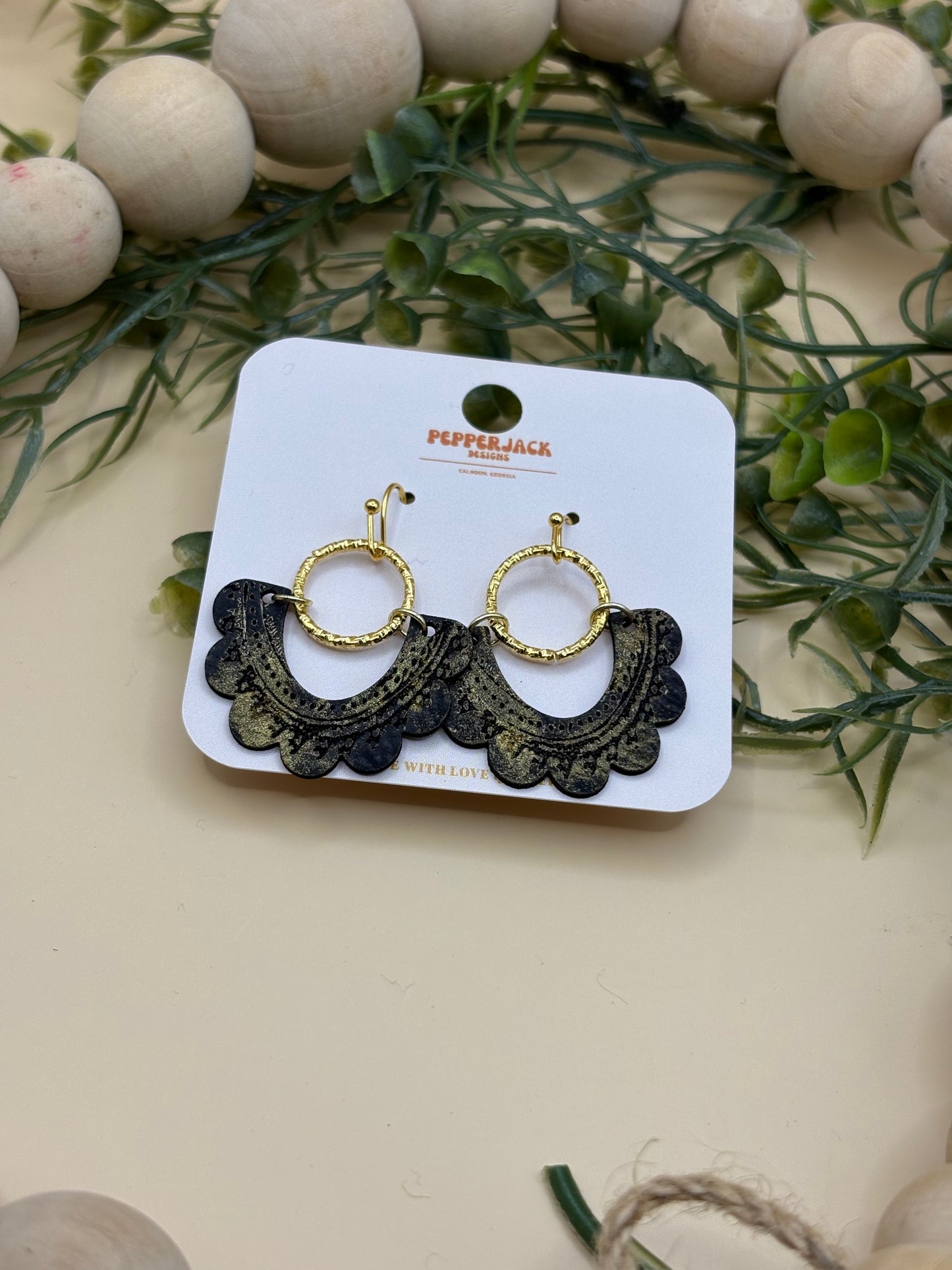Flapper Style Leather Earrings