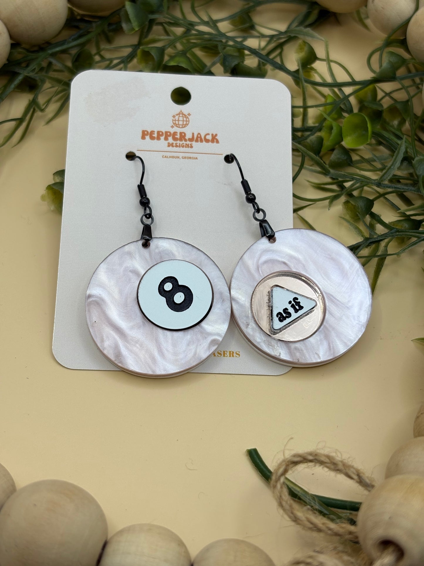 Magic 8 Ball Earrings