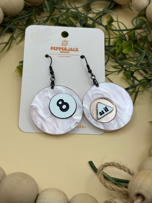 Magic 8 Ball Earrings