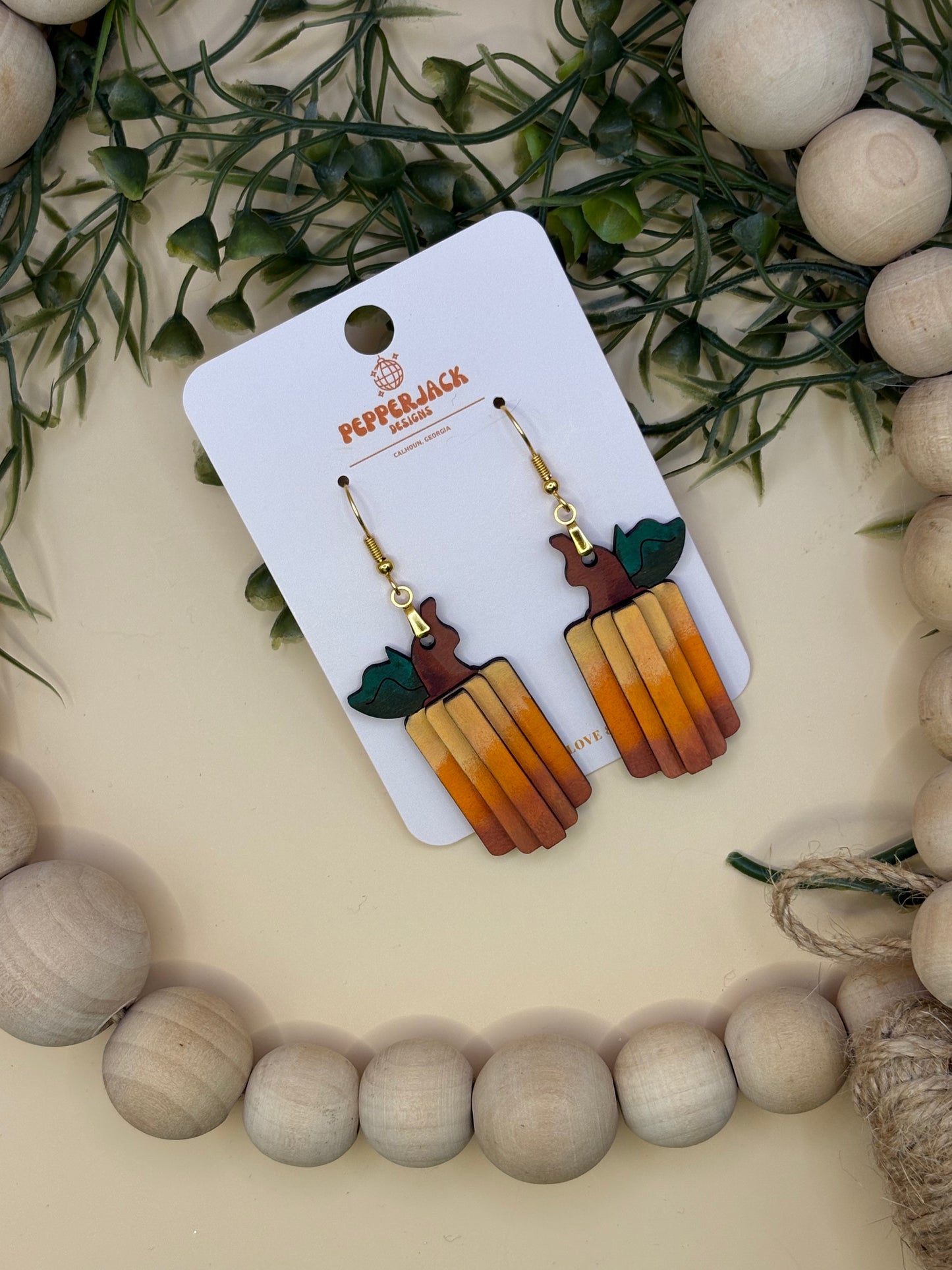 3D Pumpkin Earrings