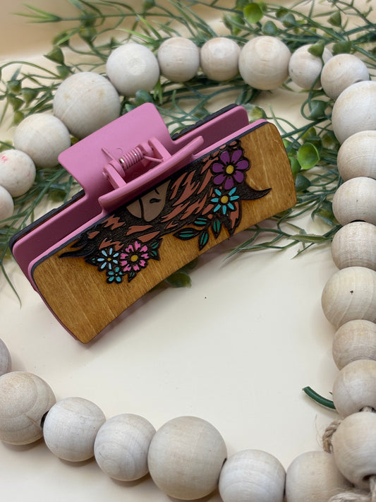 Highland Cow Jumbo Claw Clip