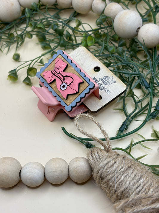 Nurse Bow Mini Claw Clip