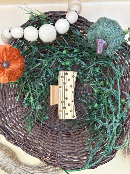 Cute Striped Pumpkin Pattern Small Claw Clip