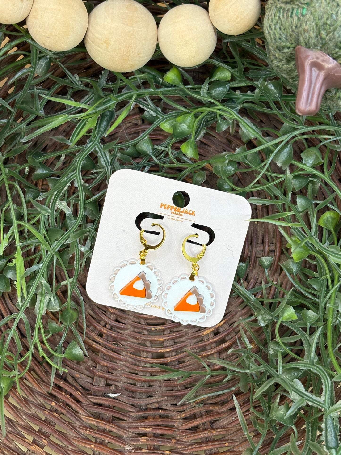 Pumpkin Pie On A Plate Earrings
