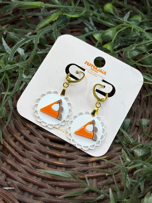 Pumpkin Pie On A Plate Earrings