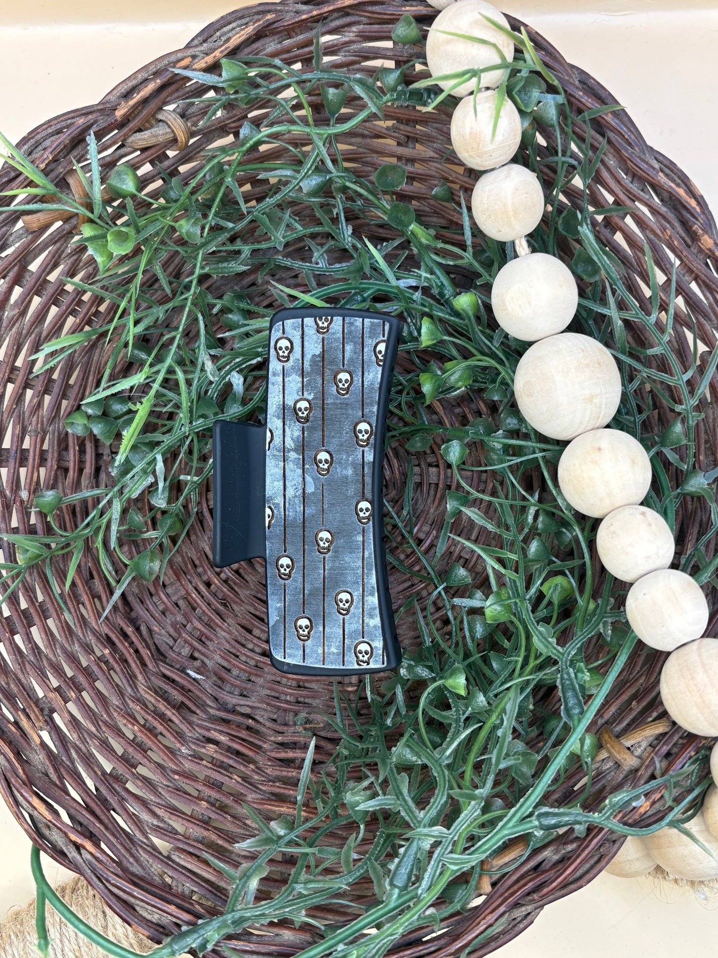 Skulls And Stripes Claw Clip