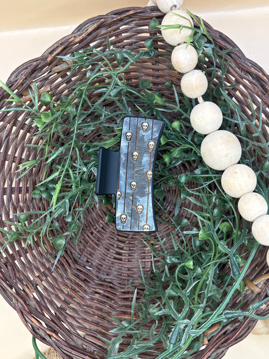 Skulls And Stripes Small Claw Clip