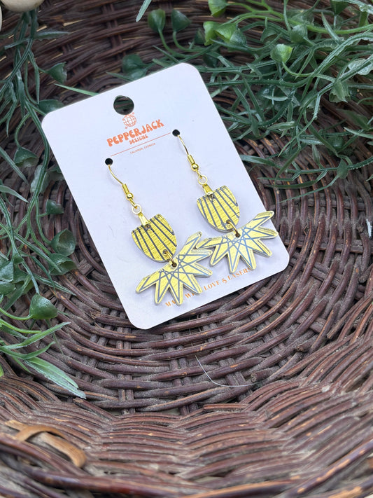 MCM style acrylic earrings