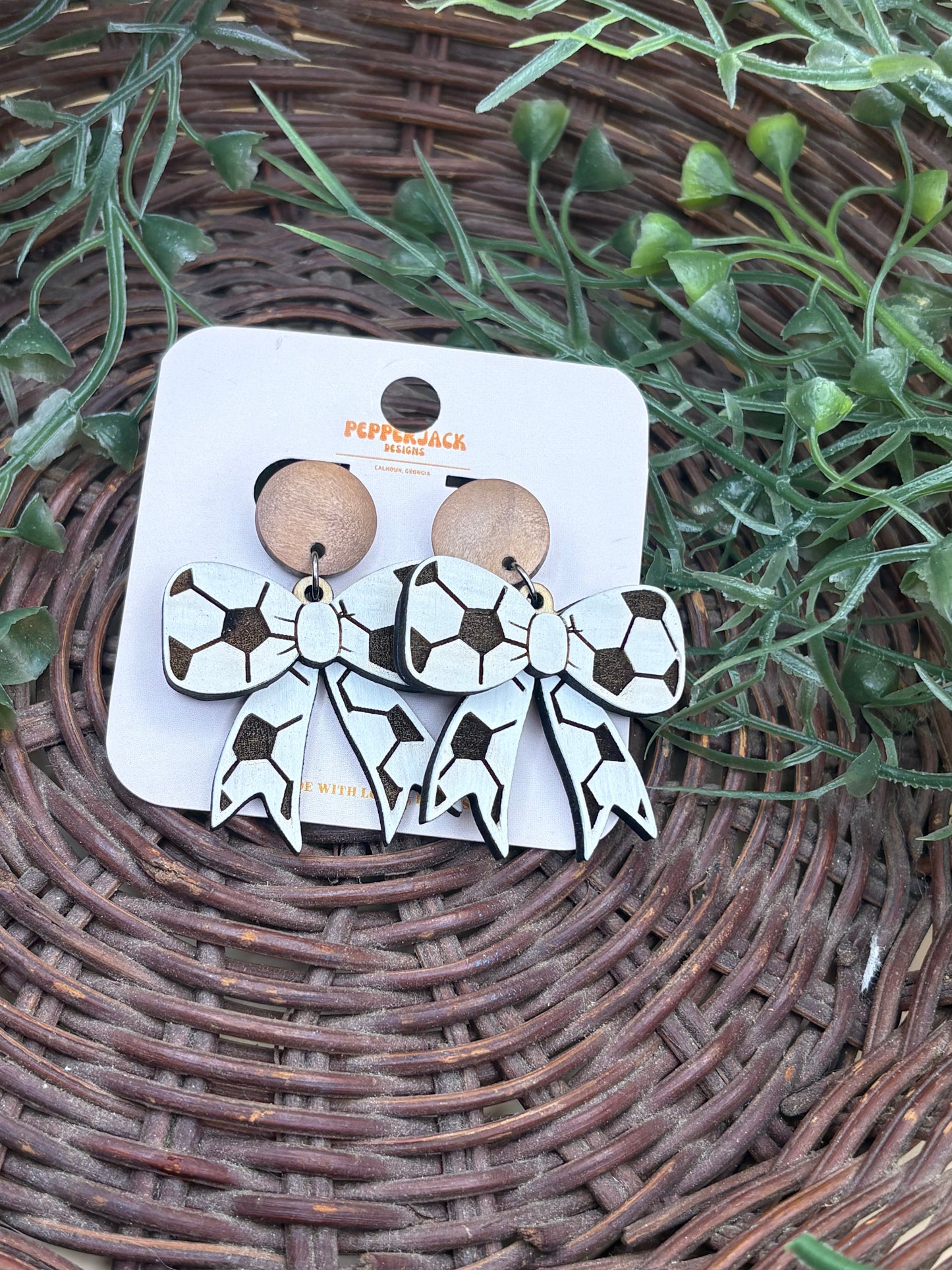 Soccer Bow Earrings