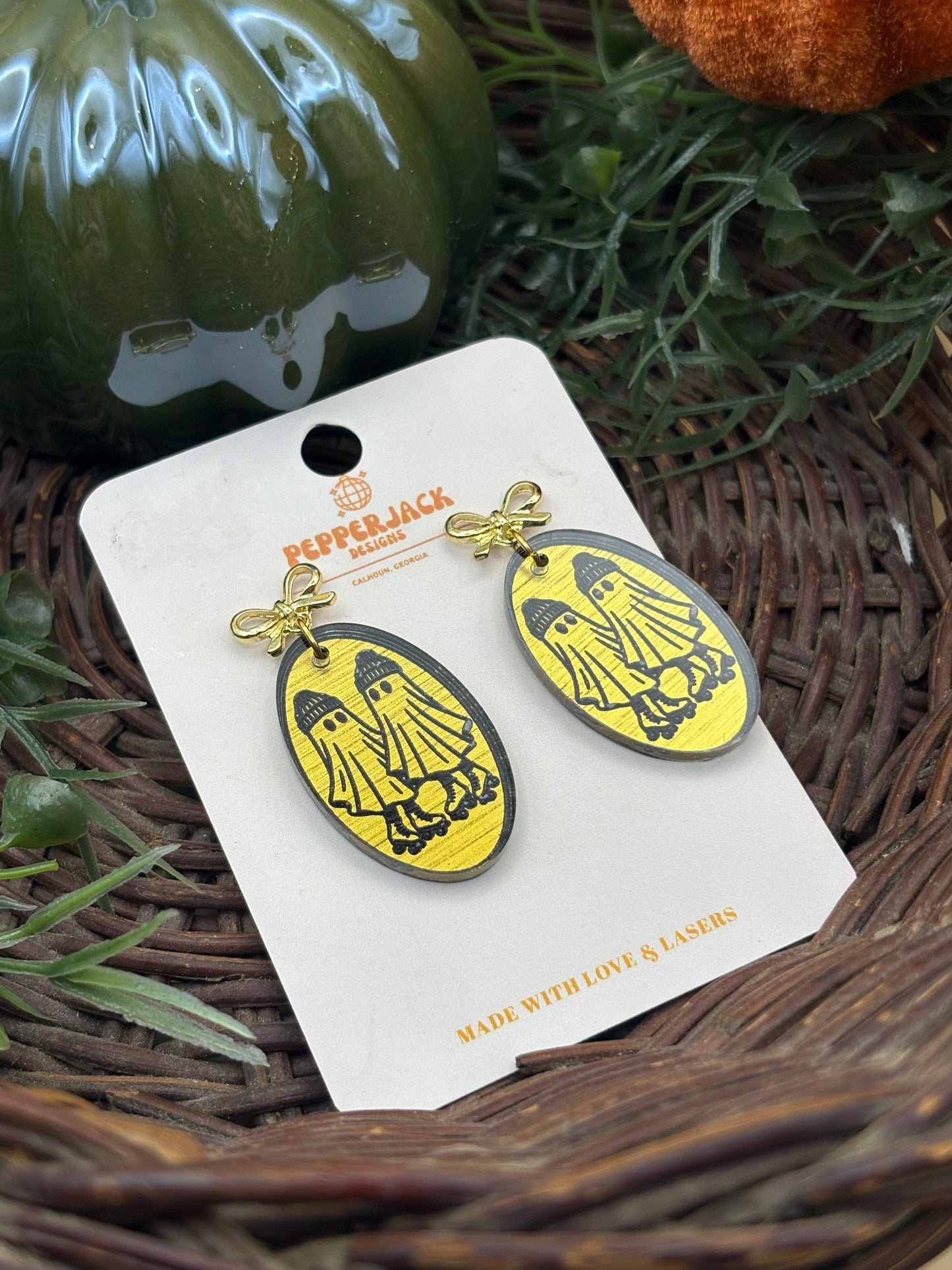 Roller-Skating Ghosts Earrings