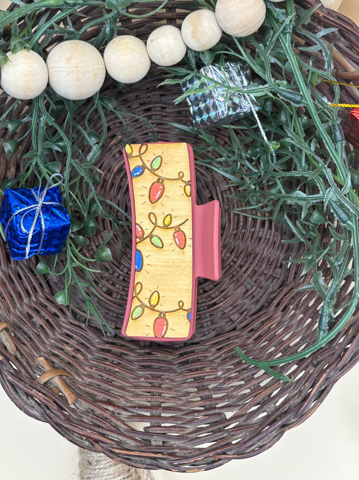 Christmas Lights Hair/Claw Clip