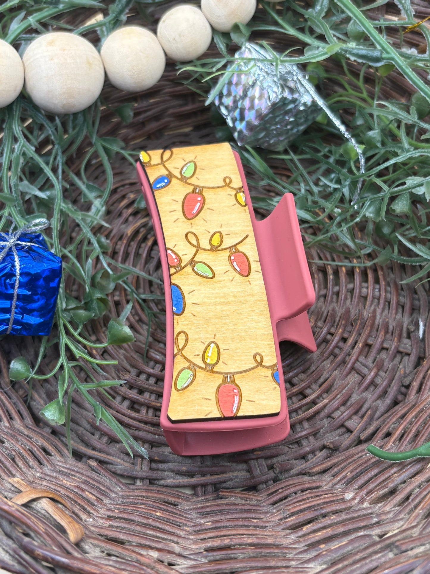 Christmas Lights Hair/Claw Clip