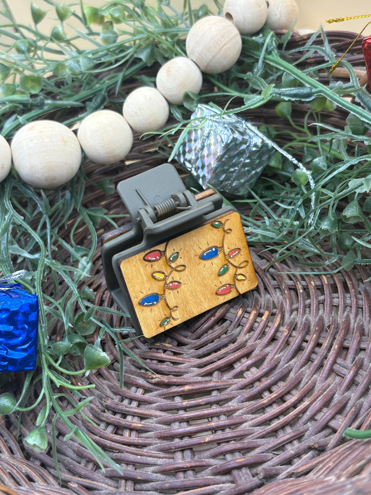 Christmas Lights Hair/Claw Clip