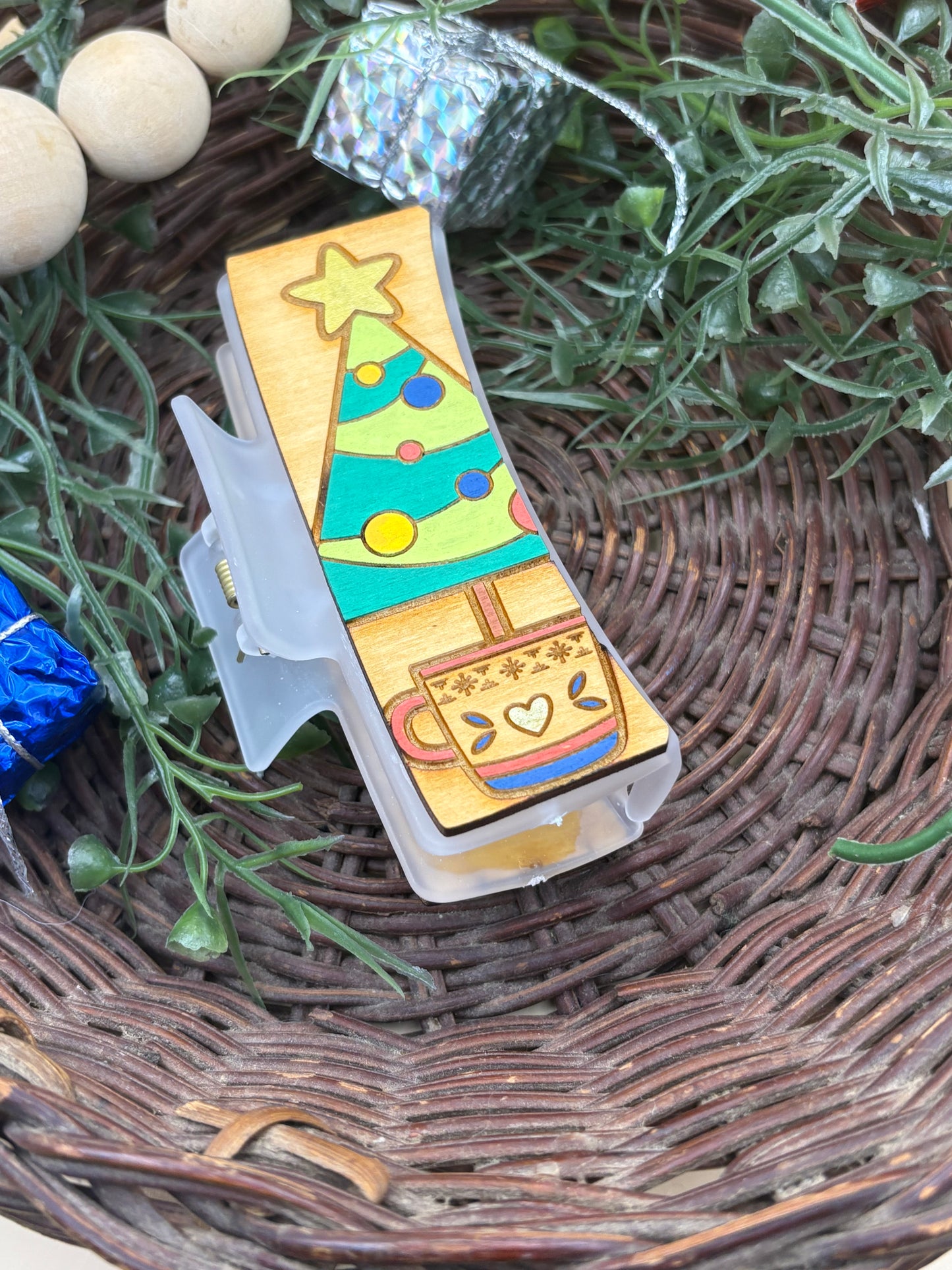 Christmas Tree In A Mug Hair/Claw Clip