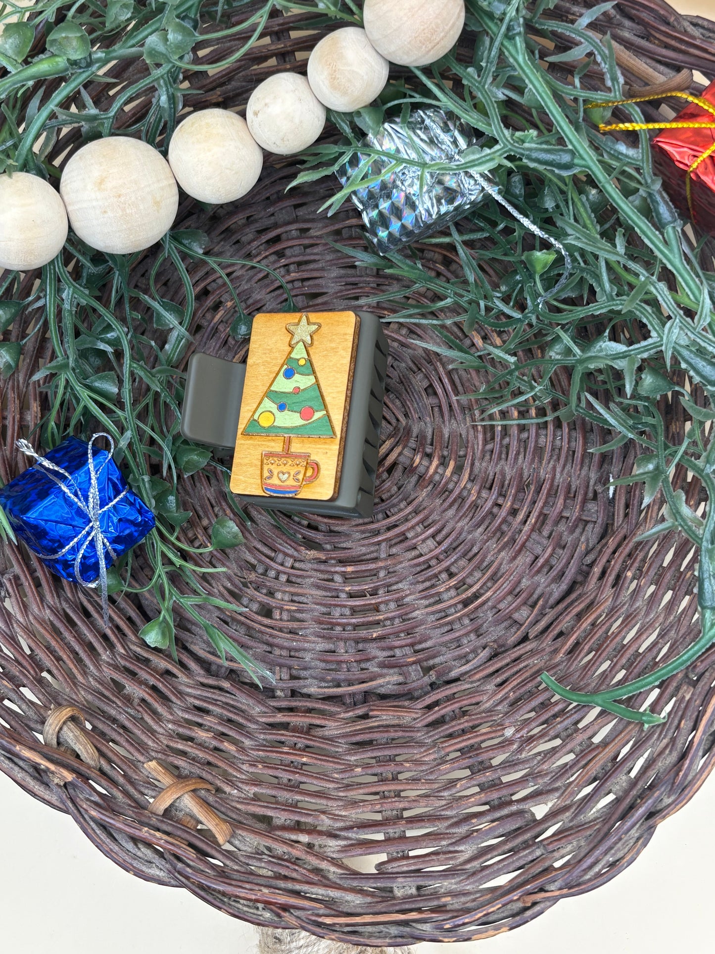 Christmas Tree In A Mug Hair/Claw Clip