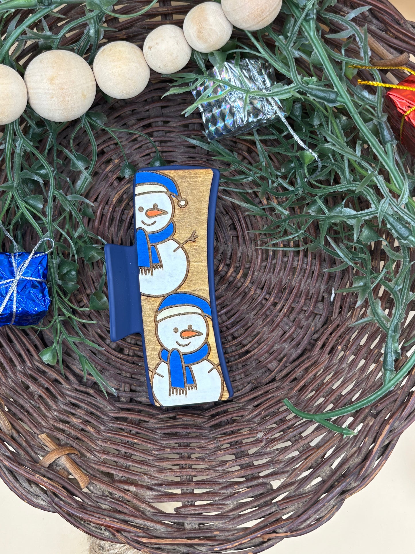 Snowman Hair/Claw Clip