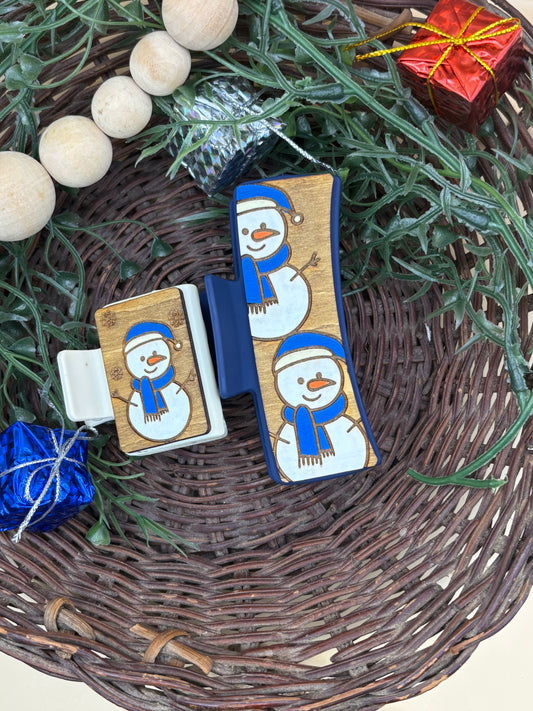 Snowman Hair/Claw Clip